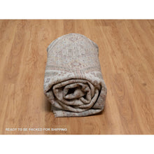 Load image into Gallery viewer, 8&#39;x10&#39; Alabaster White, Unique Flower Rosettes Border Design, Shiraz Reimagined, Hand Knotted, Natural Wool, Thick And Plush, Oriental Rug FWR550626