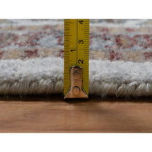 Load image into Gallery viewer, 8&#39;x10&#39; Alabaster White, Unique Flower Rosettes Border Design, Shiraz Reimagined, Hand Knotted, Natural Wool, Thick And Plush, Oriental Rug FWR550626