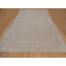 Load image into Gallery viewer, 12&#39;x15&#39; Light Brown, Vertical Stripes Design With Salt And Pepper Effect, Undyed Natural Wool, Hand Loomed, Oversized, Xl, Oriental Rug FWR550632