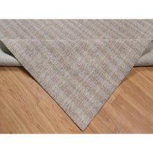 Load image into Gallery viewer, 12&#39;x15&#39; Light Brown, Vertical Stripes Design With Salt And Pepper Effect, Undyed Natural Wool, Hand Loomed, Oversized, Xl, Oriental Rug FWR550632