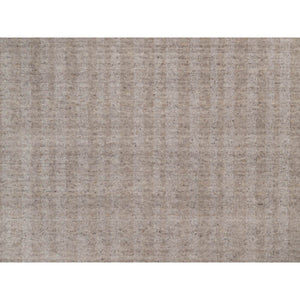 12'x15' Light Brown, Vertical Stripes Design With Salt And Pepper Effect, Undyed Natural Wool, Hand Loomed, Oversized, Xl, Oriental Rug FWR550632