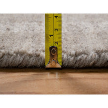 Load image into Gallery viewer, 12&#39;x15&#39; Light Brown, Vertical Stripes Design With Salt And Pepper Effect, Undyed Natural Wool, Hand Loomed, Oversized, Xl, Oriental Rug FWR550632