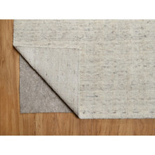 Load image into Gallery viewer, 12&#39;x15&#39; Papyrus White, Hand Loomed, Vertical Stripes Design With Salt And Pepper Effect, Undyed Natural Wool, Xl, Oversized, Oriental Rug FWR550638