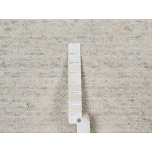 12'x15' Papyrus White, Hand Loomed, Vertical Stripes Design With Salt And Pepper Effect, Undyed Natural Wool, Xl, Oversized, Oriental Rug FWR550638