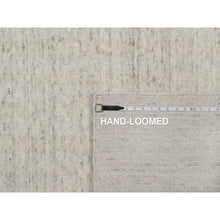 Load image into Gallery viewer, 12&#39;x15&#39; Papyrus White, Hand Loomed, Vertical Stripes Design With Salt And Pepper Effect, Undyed Natural Wool, Xl, Oversized, Oriental Rug FWR550638