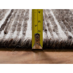 12'x15' Coffee Brown, Soft To Touch, Modern Plain Decor Box Design, Pure Wool, Loomed Knotted, Oversized, Xl, Oriental Rug FWR550644