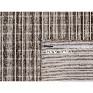 12'x15' Coffee Brown, Soft To Touch, Modern Plain Decor Box Design, Pure Wool, Loomed Knotted, Oversized, Xl, Oriental Rug FWR550644