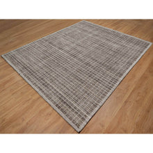 Load image into Gallery viewer, 8&#39;x10&#39; Coffee Brown, Modern Plain Decor Box Design, Soft To Touch, Loomed Knotted, Pure Wool, Oriental Rug FWR550662