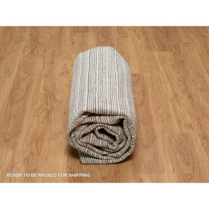 8'x10' Coffee Brown, Modern Plain Decor Box Design, Soft To Touch, Loomed Knotted, Pure Wool, Oriental Rug FWR550662