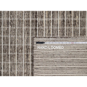 8'x10' Coffee Brown, Modern Plain Decor Box Design, Soft To Touch, Loomed Knotted, Pure Wool, Oriental Rug FWR550662