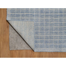 Load image into Gallery viewer, 12&#39;x15&#39; Faded Denim Blue, Modern Plain Decor Box Design, Soft To Touch, Loomed Knotted, Pure Wool, Xl, Oversized, Oriental Rug FWR550668
