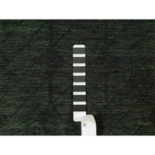 Load image into Gallery viewer, 2&#39;x2&#39;9&quot; Seaweed Green, Stripes Design, Hand Loomed, Pure Wool, Sample, Mat, Oriental Rug FWR550680
