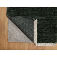 Load image into Gallery viewer, 2&#39;x2&#39;8&quot; Juniper Green, Plain Solid Design, Salt And Pepper Effect, Hand Loomed, Pure Wool, Sample, Mat, Oriental Rug FWR550686