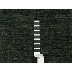 2'x2'8" Juniper Green, Plain Solid Design, Salt And Pepper Effect, Hand Loomed, Pure Wool, Sample, Mat, Oriental Rug FWR550686