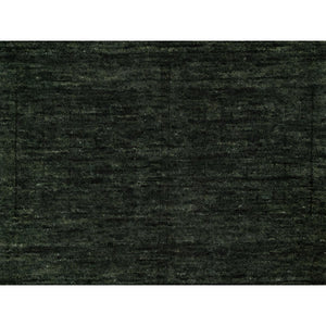 2'x2'8" Juniper Green, Plain Solid Design, Salt And Pepper Effect, Hand Loomed, Pure Wool, Sample, Mat, Oriental Rug FWR550686