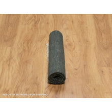 Load image into Gallery viewer, 2&#39;x2&#39;8&quot; Juniper Green, Plain Solid Design, Salt And Pepper Effect, Hand Loomed, Pure Wool, Sample, Mat, Oriental Rug FWR550686