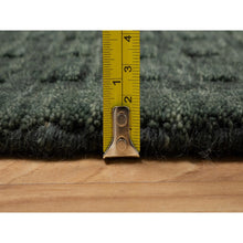 Load image into Gallery viewer, 2&#39;x2&#39;8&quot; Juniper Green, Plain Solid Design, Salt And Pepper Effect, Hand Loomed, Pure Wool, Sample, Mat, Oriental Rug FWR550686