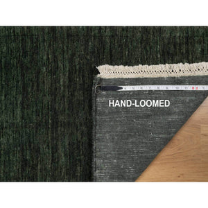 2'x2'8" Juniper Green, Plain Solid Design, Salt And Pepper Effect, Hand Loomed, Pure Wool, Sample, Mat, Oriental Rug FWR550686
