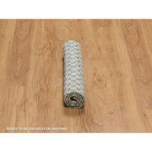 Load image into Gallery viewer, 2&#39;x3&#39; Beige, Checkerboard Design, Hand Loomed, Pure Wool, Sample, Mat, Oriental Rug FWR550692