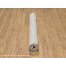 Load image into Gallery viewer, 6&#39;1&quot;x9&#39;1&quot; Bone White, Persian Erased Medallion Design, Hand Knotted, Wool And Pure Silk, Oriental Rug FWR550698