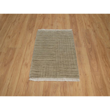 Load image into Gallery viewer, 2&#39;x2&#39;8&quot; Beige, Geometric Design, Hand Loomed, Pure Wool, Sample, Mat, Oriental Rug FWR550716