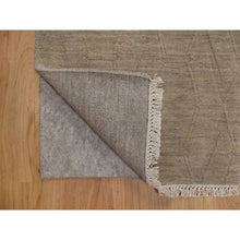 Load image into Gallery viewer, 2&#39;x2&#39;9&quot; Elmwood Brown, Geometric Design, Hand Loomed, Pure Wool, Sample, Mat, Oriental Rug FWR550722