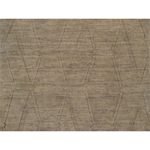 2'x2'9" Elmwood Brown, Geometric Design, Hand Loomed, Pure Wool, Sample, Mat, Oriental Rug FWR550722