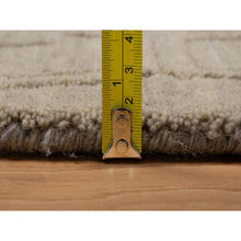 Load image into Gallery viewer, 2&#39;x2&#39;9&quot; Elmwood Brown, Geometric Design, Hand Loomed, Pure Wool, Sample, Mat, Oriental Rug FWR550722