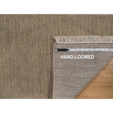 Load image into Gallery viewer, 2&#39;x2&#39;9&quot; Elmwood Brown, Geometric Design, Hand Loomed, Pure Wool, Sample, Mat, Oriental Rug FWR550722