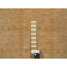 Load image into Gallery viewer, 2&#39;x2&#39;8&quot; Salmon Color, Grid Design, Hand Loomed, Pure Wool, Sample, Mat, Oriental Rug FWR550740