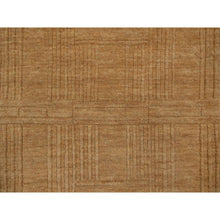 Load image into Gallery viewer, 2&#39;x2&#39;9&quot; Tawny Brown, Geometric Pattern, Hand Loomed, Pure Wool, Sample, Mat, Oriental Rug FWR550746