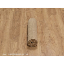 Load image into Gallery viewer, 2&#39;x2&#39;9&quot; Tawny Brown, Geometric Pattern, Hand Loomed, Pure Wool, Sample, Mat, Oriental Rug FWR550746