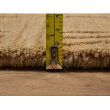 Load image into Gallery viewer, 2&#39;x2&#39;9&quot; Tawny Brown, Geometric Pattern, Hand Loomed, Pure Wool, Sample, Mat, Oriental Rug FWR550746