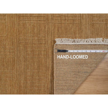 Load image into Gallery viewer, 2&#39;x2&#39;9&quot; Tawny Brown, Geometric Pattern, Hand Loomed, Pure Wool, Sample, Mat, Oriental Rug FWR550746