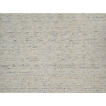 Load image into Gallery viewer, 2&#39;7&quot;x8&#39; Whisper White, Hand Loomed, Undyed Natural Wool, Vertical Stripes Design With Salt And Pepper Effect, Runner, Oriental Rug FWR550752