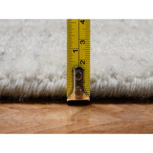 Load image into Gallery viewer, 2&#39;7&quot;x8&#39; Whisper White, Hand Loomed, Undyed Natural Wool, Vertical Stripes Design With Salt And Pepper Effect, Runner, Oriental Rug FWR550752