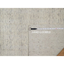 Load image into Gallery viewer, 2&#39;7&quot;x8&#39; Whisper White, Hand Loomed, Undyed Natural Wool, Vertical Stripes Design With Salt And Pepper Effect, Runner, Oriental Rug FWR550752