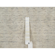 Load image into Gallery viewer, 2&#39;1&quot;x3&#39; Winter White, Hand Loomed, Salt And Pepper Effect With Vertical Stripes Design, Undyed Natural Wool, Sample, Mat, Oriental Rug FWR550782