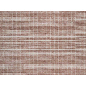 8'1"x10' Salmon Pink, Loomed Knotted, Modern Plain Decor Box Design, Soft To Touch, Pure Wool, Oriental Rug FWR550788