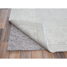 Load image into Gallery viewer, 8&#39;x9&#39;9&quot; Bone White, Washed Out Peshawar With Heriz Design, Hand Knotted, Pure Wool, Densely Woven, Oriental Rug FWR5502