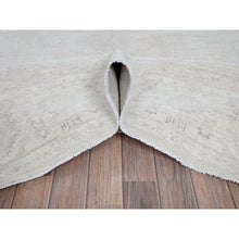 Load image into Gallery viewer, 8&#39;x9&#39;9&quot; Bone White, Washed Out Peshawar With Heriz Design, Hand Knotted, Pure Wool, Densely Woven, Oriental Rug FWR5502