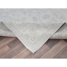 Load image into Gallery viewer, 8&#39;x9&#39;9&quot; Bone White, Washed Out Peshawar With Heriz Design, Hand Knotted, Pure Wool, Densely Woven, Oriental Rug FWR5502