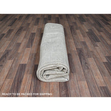 Load image into Gallery viewer, 8&#39;x9&#39;9&quot; Bone White, Washed Out Peshawar With Heriz Design, Hand Knotted, Pure Wool, Densely Woven, Oriental Rug FWR5502