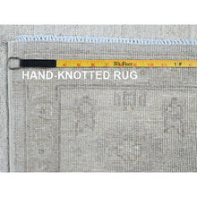 Load image into Gallery viewer, 8&#39;x9&#39;9&quot; Bone White, Washed Out Peshawar With Heriz Design, Hand Knotted, Pure Wool, Densely Woven, Oriental Rug FWR5502