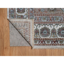 Load image into Gallery viewer, 8&#39;10&quot;x12&#39;1&quot; Papyrus White, Unique Flower Rosettes Border Design, Shiraz Reimagined, Hand Knotted, Natural Wool, Thick And Plush, Oriental Rug FWR550812