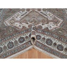 Load image into Gallery viewer, 8&#39;10&quot;x12&#39;1&quot; Papyrus White, Unique Flower Rosettes Border Design, Shiraz Reimagined, Hand Knotted, Natural Wool, Thick And Plush, Oriental Rug FWR550812