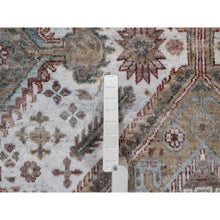 Load image into Gallery viewer, 8&#39;10&quot;x12&#39;1&quot; Papyrus White, Unique Flower Rosettes Border Design, Shiraz Reimagined, Hand Knotted, Natural Wool, Thick And Plush, Oriental Rug FWR550812