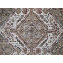 Load image into Gallery viewer, 8&#39;10&quot;x12&#39;1&quot; Papyrus White, Unique Flower Rosettes Border Design, Shiraz Reimagined, Hand Knotted, Natural Wool, Thick And Plush, Oriental Rug FWR550812