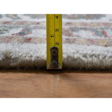 Load image into Gallery viewer, 8&#39;10&quot;x12&#39;1&quot; Papyrus White, Unique Flower Rosettes Border Design, Shiraz Reimagined, Hand Knotted, Natural Wool, Thick And Plush, Oriental Rug FWR550812