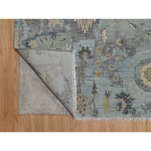 Load image into Gallery viewer, 8&#39;x10&#39;1&quot; Frosty Green, 100% Wool, Oushak Without A Border, All Over Leaf Pattern, Hand Knotted, Oriental Rug FWR550818